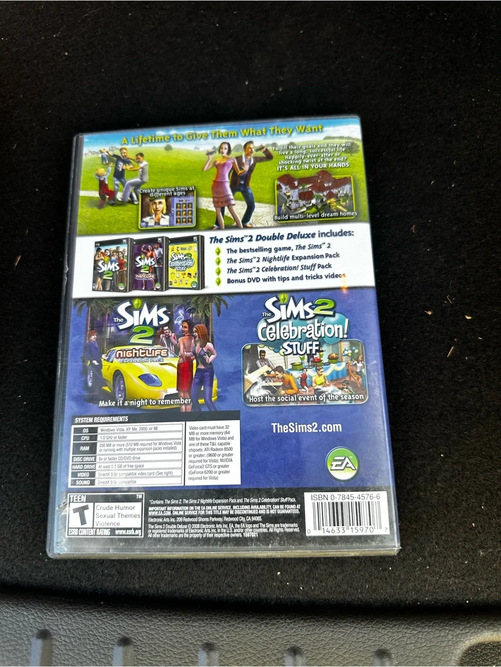 2 games The Sims 2 Double Deluxe PC + Red Deal Slots PC Game Set - open/used